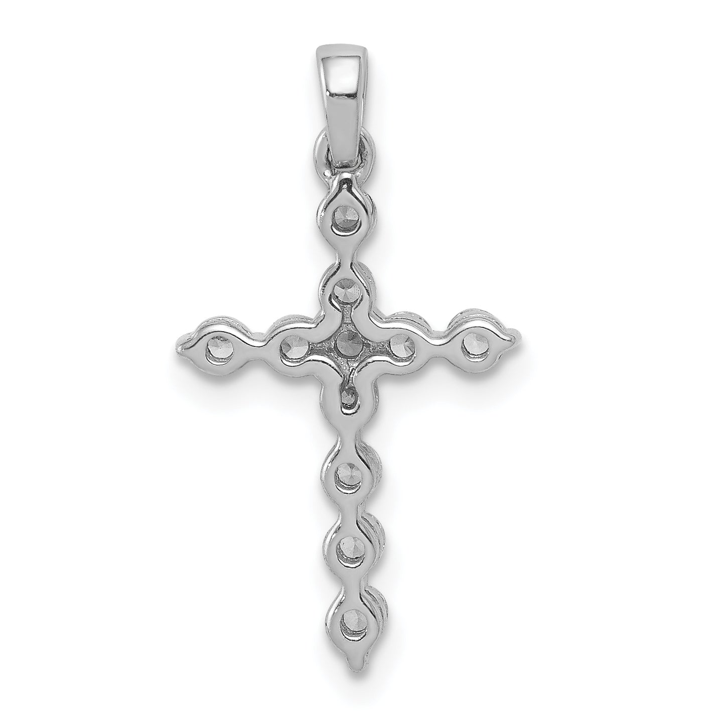 14k White Gold 3/8 Ct. Lab Grown Diamond VS/SI+ G+ Cross Pendant