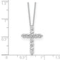 10k White Gold 3/4 Ct. Lab Grown Diamond VS/SI+ G+ 18 inch Cross Pendant Necklace