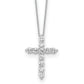 10k White Gold 3/4 Ct. Lab Grown Diamond VS/SI+ G+ 18 inch Cross Pendant Necklace