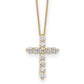 10k Yellow Gold 3/4 Ct. Lab Grown Diamond VS/SI+ G+ 18 inch Cross Pendant Necklace