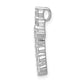 14k White Gold 3/4 Ct. Lab Grown Diamond VS/SI+ G+ Cross Chain Slide Pendant