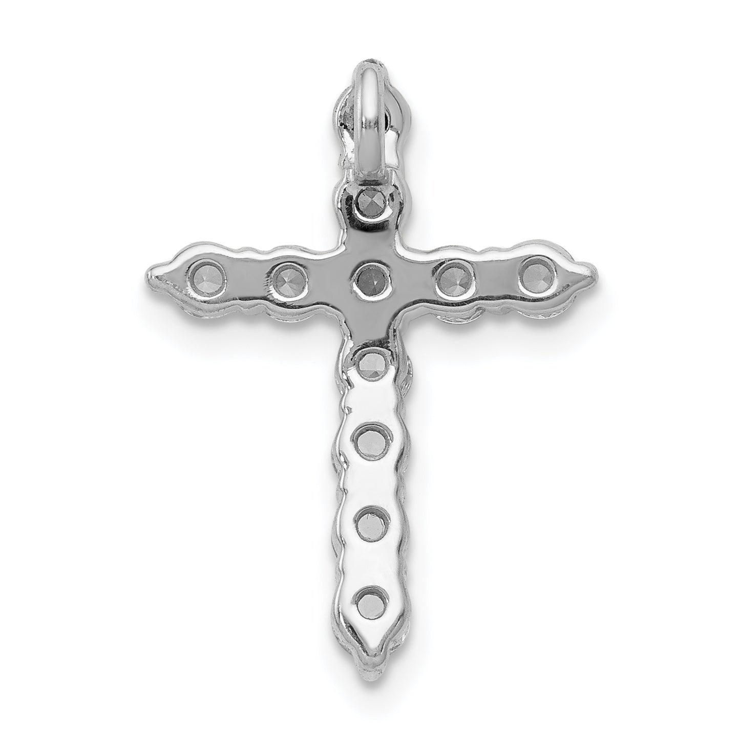 14k White Gold 3/4 Ct. Lab Grown Diamond VS/SI+ G+ Cross Chain Slide Pendant