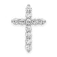 14k White Gold 3/4 Ct. Lab Grown Diamond VS/SI+ G+ Cross Chain Slide Pendant