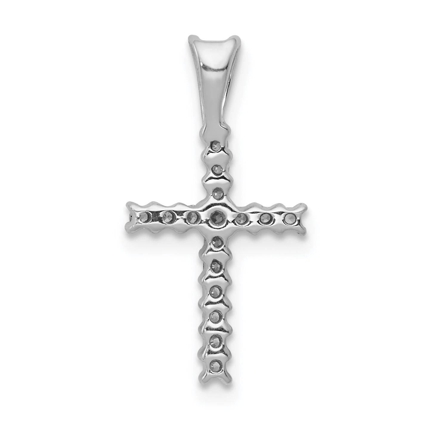 14k White Gold 1/6 Ct. Lab Grown Diamond VS/SI+ G+ Cross Pendant