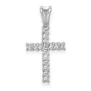 14k White Gold 1/6 Ct. Lab Grown Diamond VS/SI+ G+ Cross Pendant