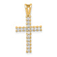 14k Yellow & Rhodium 1/4 Ct. Lab Grown Diamond VS/SI+ G+ Cross Pendant