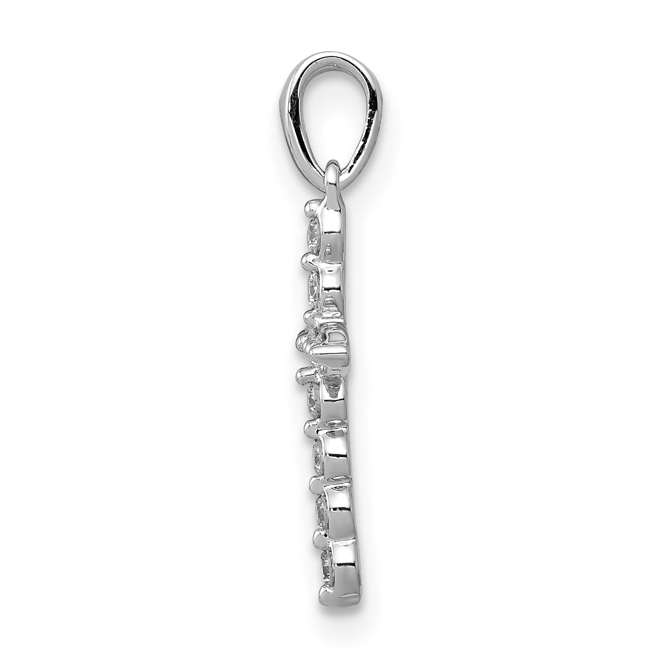 14k White Gold 1/10 Ct. Lab Grown Diamond VS/SI+ G+ Cross Pendant