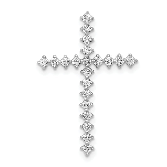 14K White Gold Lab Grown Diamond VS/SI FGH Cross Pendant