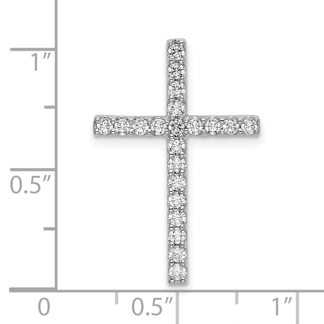 10k White Gold 1/2 Ct. Lab Grown Diamond VS/SI+ G+ Cross Chain Slide Pendant