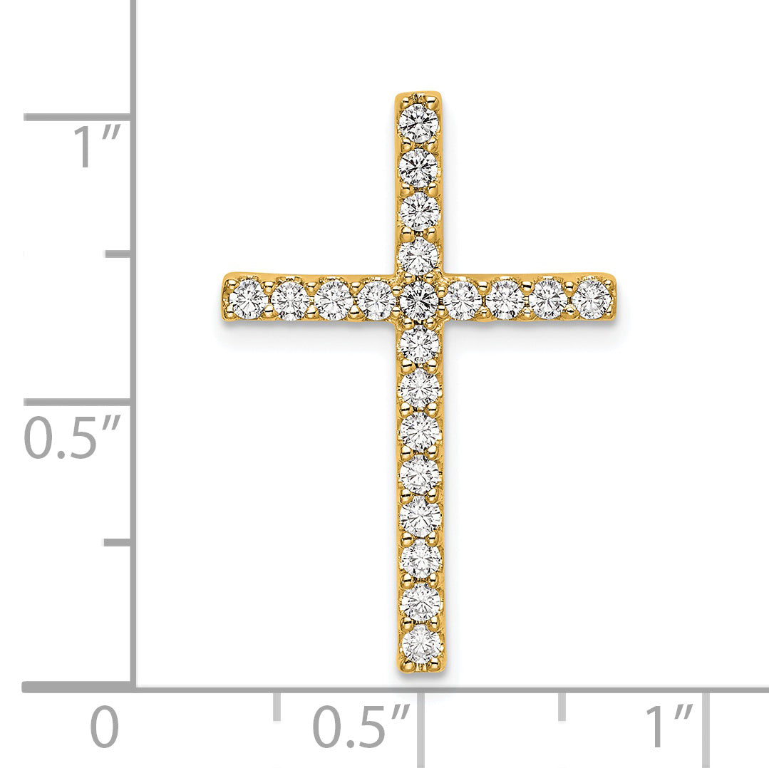 10k Yellow Gold 1/2 Ct. Lab Grown Diamond VS/SI+ G+ Cross Chain Slide Pendant