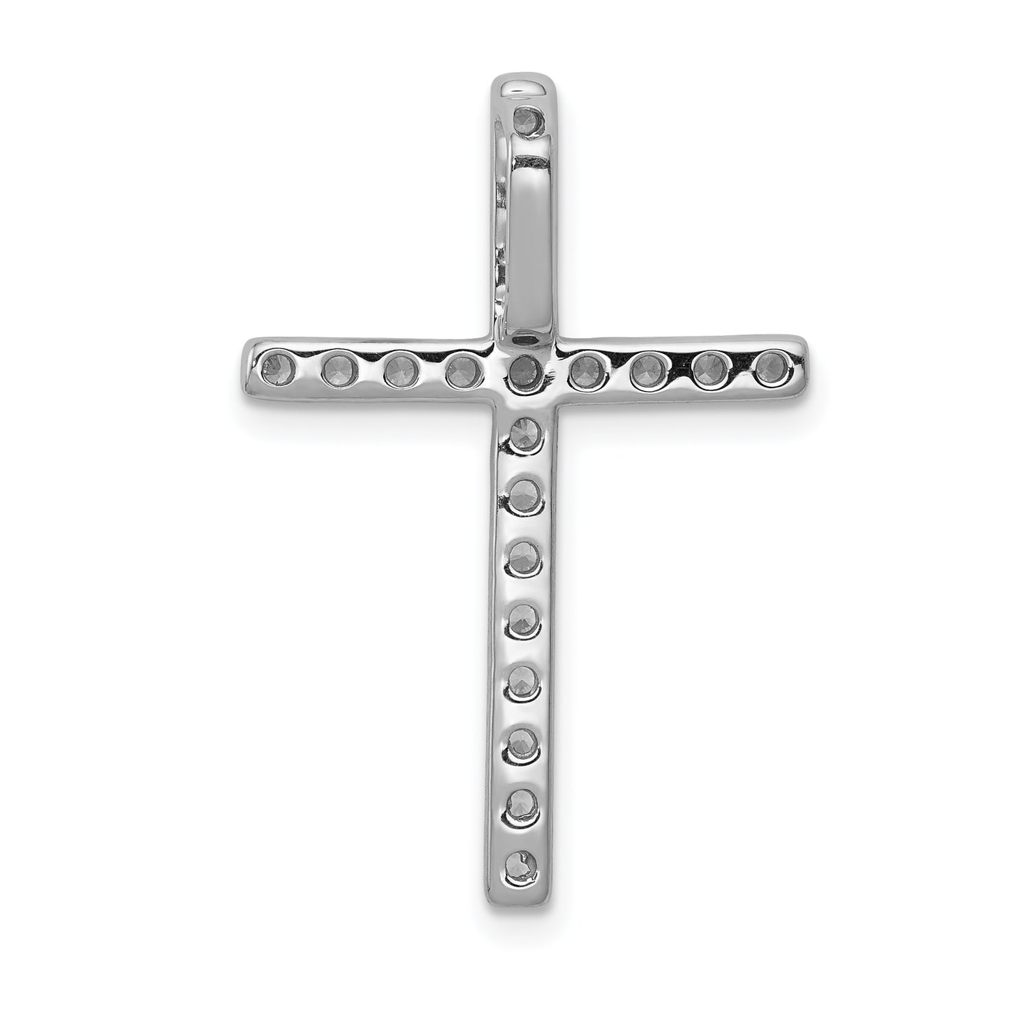 14k White Gold 1/2 Ct. Lab Grown Diamond VS/SI+ G+ Cross Chain Slide Pendant