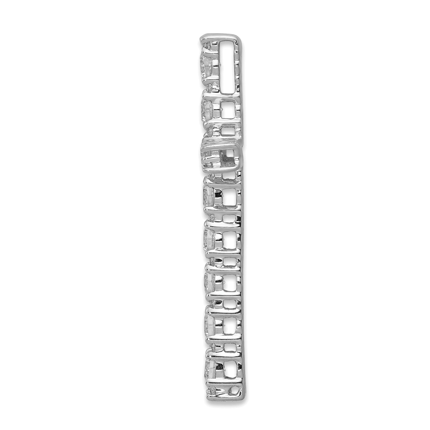 14k White Gold 1/2 Ct. Lab Grown Diamond VS/SI+ G+ Cross Chain Slide Pendant