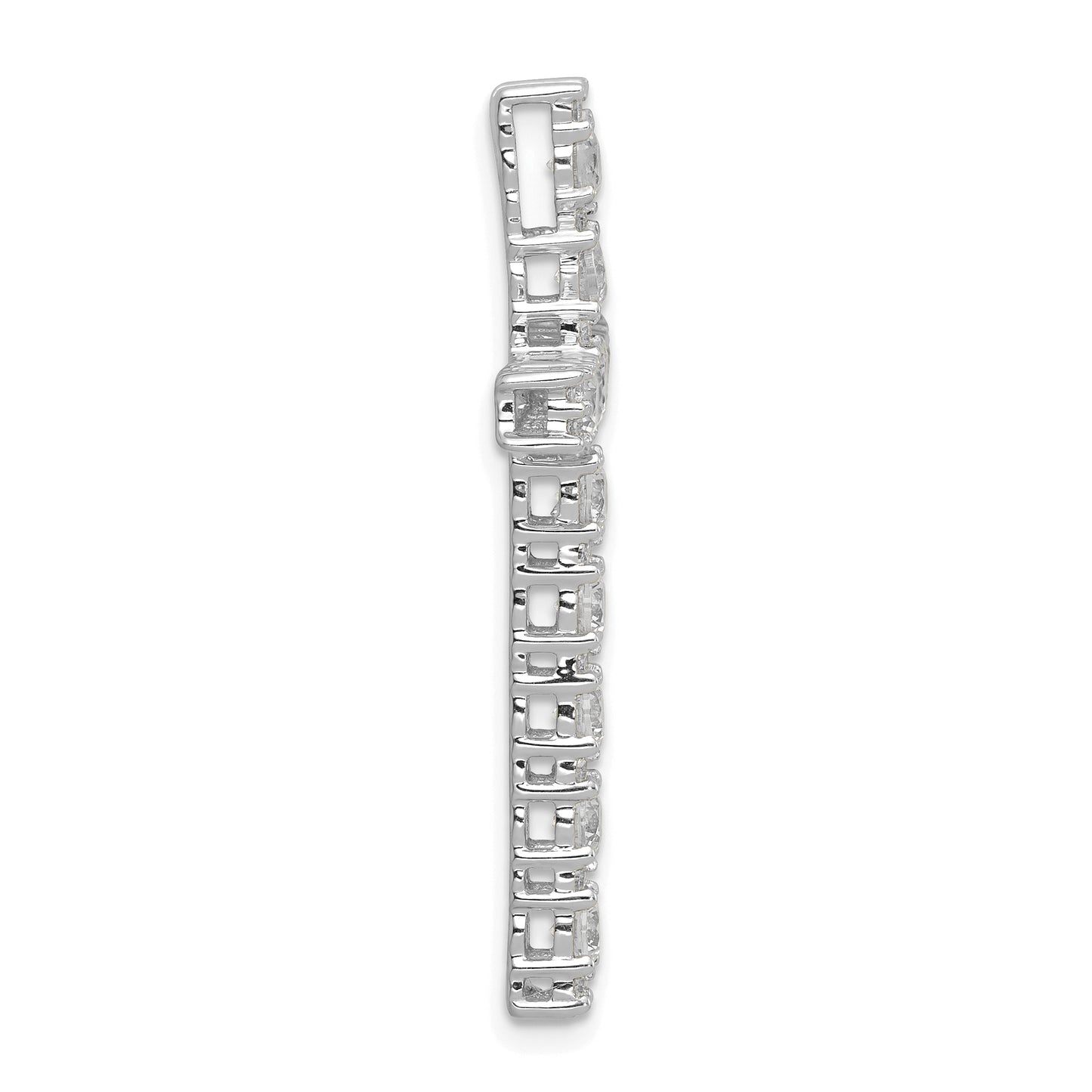 10k White Gold 1 Ct. Lab Grown Diamond VS/SI+ G+ Cross Chain Slide Pendant