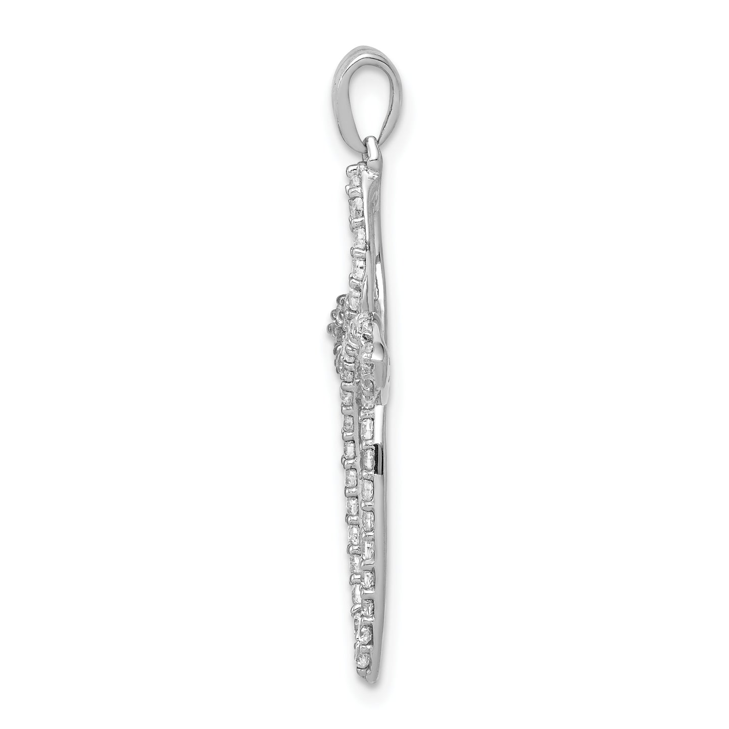 14k White Gold 1/2 Ct. Lab Grown Diamond VS/SI+ G+ Cross Pendant