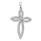 14k White Gold 1/2 Ct. Lab Grown Diamond VS/SI+ G+ Cross Pendant