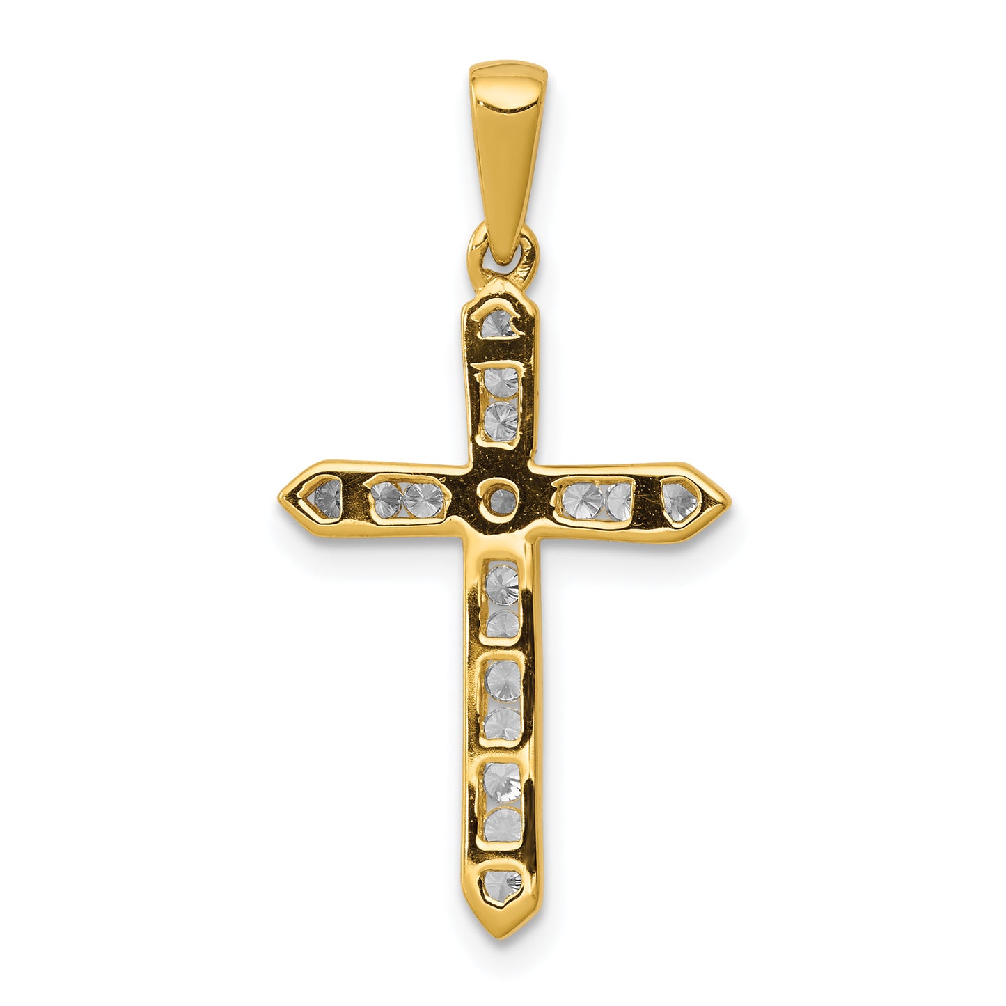 14k Yellow Gold 1/4 Ct. Lab Grown Diamond VS/SI+ G+ Cross Pendant