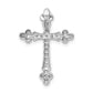 14k White Gold 1/4 Ct. Lab Grown Diamond VS/SI+ G+ Cross Chain Slide Pendant