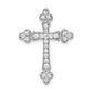 14k White Gold 1/4 Ct. Lab Grown Diamond VS/SI+ G+ Cross Chain Slide Pendant