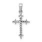 14k White Gold 1/10 Ct. Lab Grown Diamond VS/SI+ G+ Fleur de Lis Cross Pendant