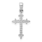 14k White Gold 1/10 Ct. Lab Grown Diamond VS/SI+ G+ Fleur de Lis Cross Pendant