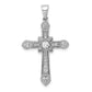 14k White Gold 1/4 Ct. Lab Grown Diamond VS/SI+ G+ Filigree Cross Pendant