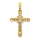 14k Yellow Gold 1/4 Ct. Lab Grown Diamond VS/SI+ G+ Filigree Cross Pendant