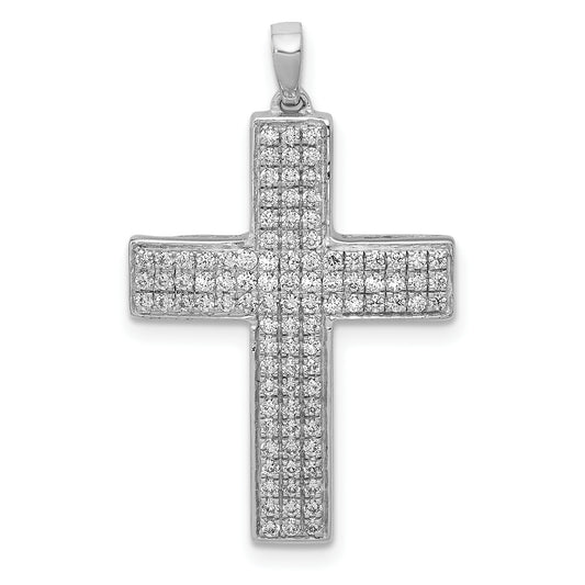 14k White Gold 1/2 Ct. Lab Grown Diamond VS/SI+ G+ Latin Cross Pendant