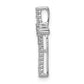 14k White Gold 1/4 Ct. Lab Grown Diamond VS/SI+ G+ Cross Chain Slide Pendant