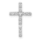 14k White Gold 1/4 Ct. Lab Grown Diamond VS/SI+ G+ Cross Chain Slide Pendant