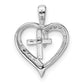 14k White Gold 14k White Gold Heart Cross Pendant Mounting