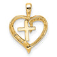 14k Yellow Gold 14k Heart Cross Pendant Mounting