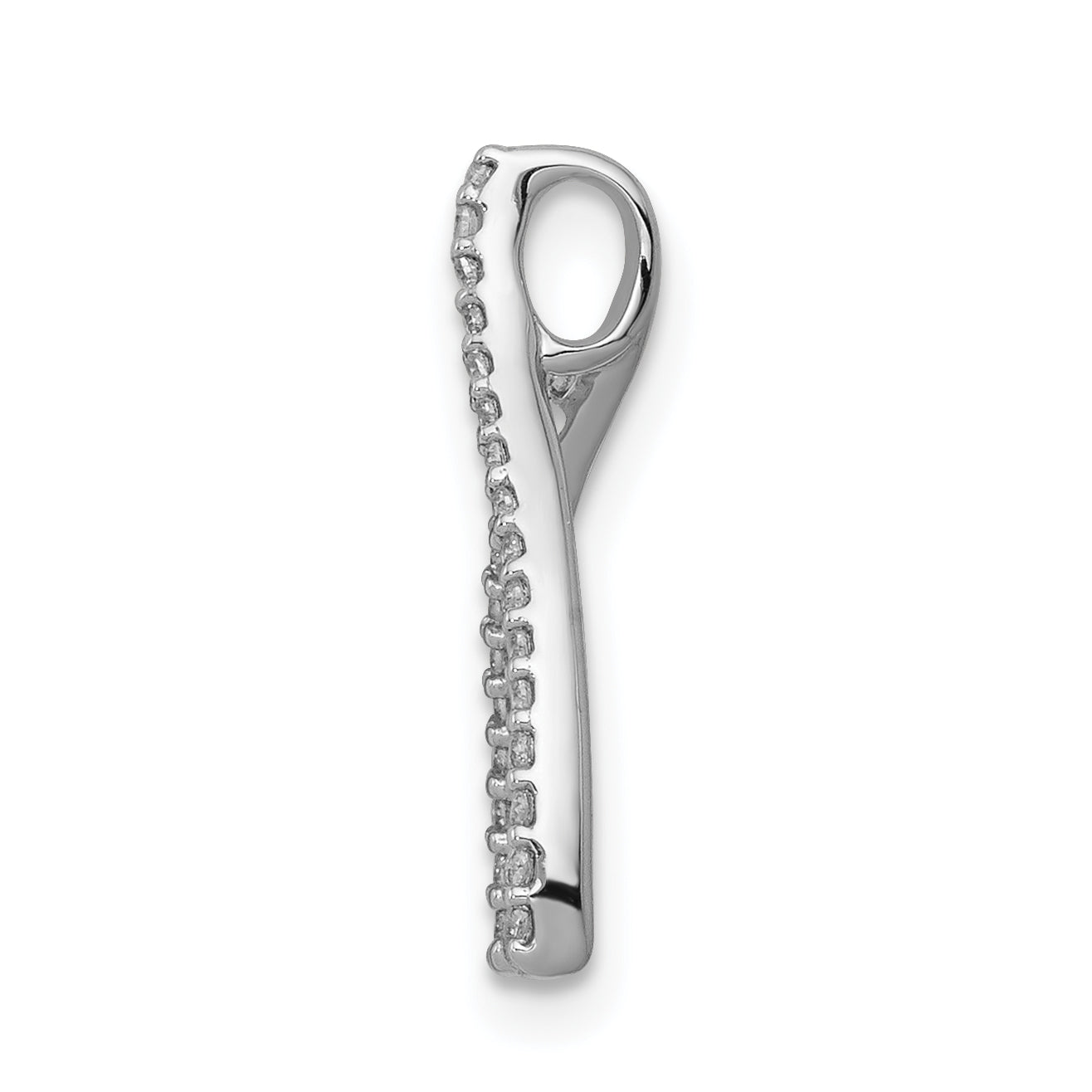 14k White Gold 1/8 Ct. Lab Grown Diamond VS/SI+ G+ Wishbone Chain Slide Pendant