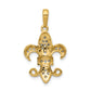 14k Yellow Gold 1/5 Ct. Lab Grown Diamond VS/SI+ G+ Fleur De Lis Pendant