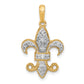 14k Yellow Gold 1/5 Ct. Lab Grown Diamond VS/SI+ G+ Fleur De Lis Pendant