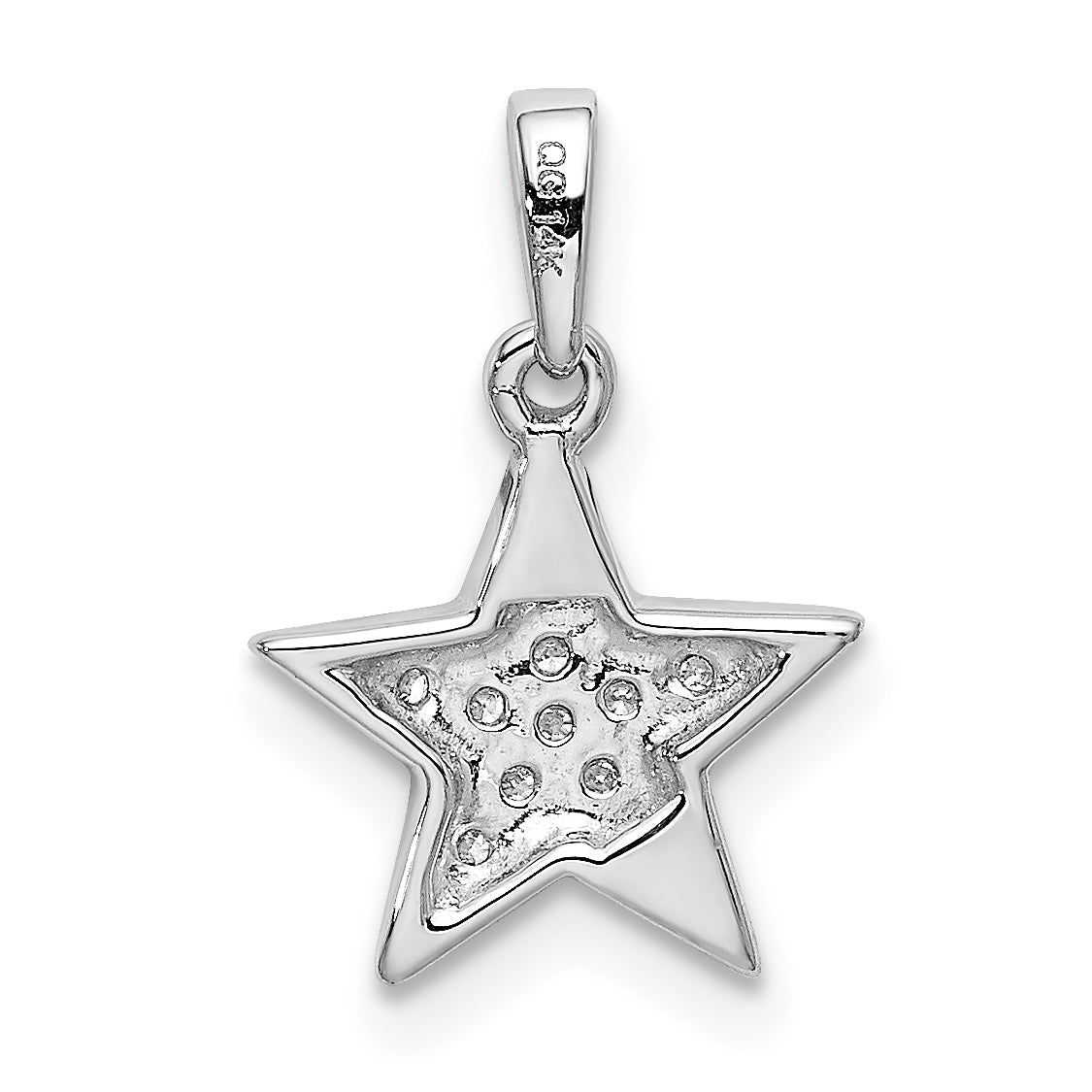 14k White Gold 1/10 Ct. Lab Grown Diamond VS/SI+ G+ Cluster Star Pendant