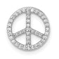 14k White Gold 1/6 Ct. Lab Grown Diamond VS/SI+ G+ Peace Sign Chain Slide Pendant