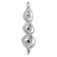 10k White Gold 1/15 Ct. Lab Grown Diamond VS/SI+ G+ and Lab Created Ruby Twist Chain Slide Pendant