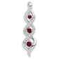 10k White Gold 1/15 Ct. Lab Grown Diamond VS/SI+ G+ and Lab Created Ruby Twist Chain Slide Pendant