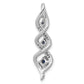 10k White Gold 1/15 Ct. Lab Grown Diamond VS/SI+ G+ and Lab Created Blue Sapphire Twist Chain Slide Pendant