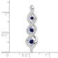 10k White Gold 1/15 Ct. Lab Grown Diamond VS/SI+ G+ and Lab Created Blue Sapphire Twist Chain Slide Pendant