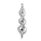 14k White Gold 1/15 Ct. Lab Grown Diamond VS/SI+ G+ and Lab Created Ruby Twist Chain Slide Pendant