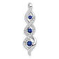 14k White Gold 1/15 Ct. Lab Grown Diamond VS/SI+ G+ and Lab Created Blue Sapphire Twist Chain Slide Pendant