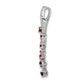 14k White Gold 1/5 Ct. Lab Grown Diamond VS/SI+ G+ and Lab Created Ruby Slide Pendant