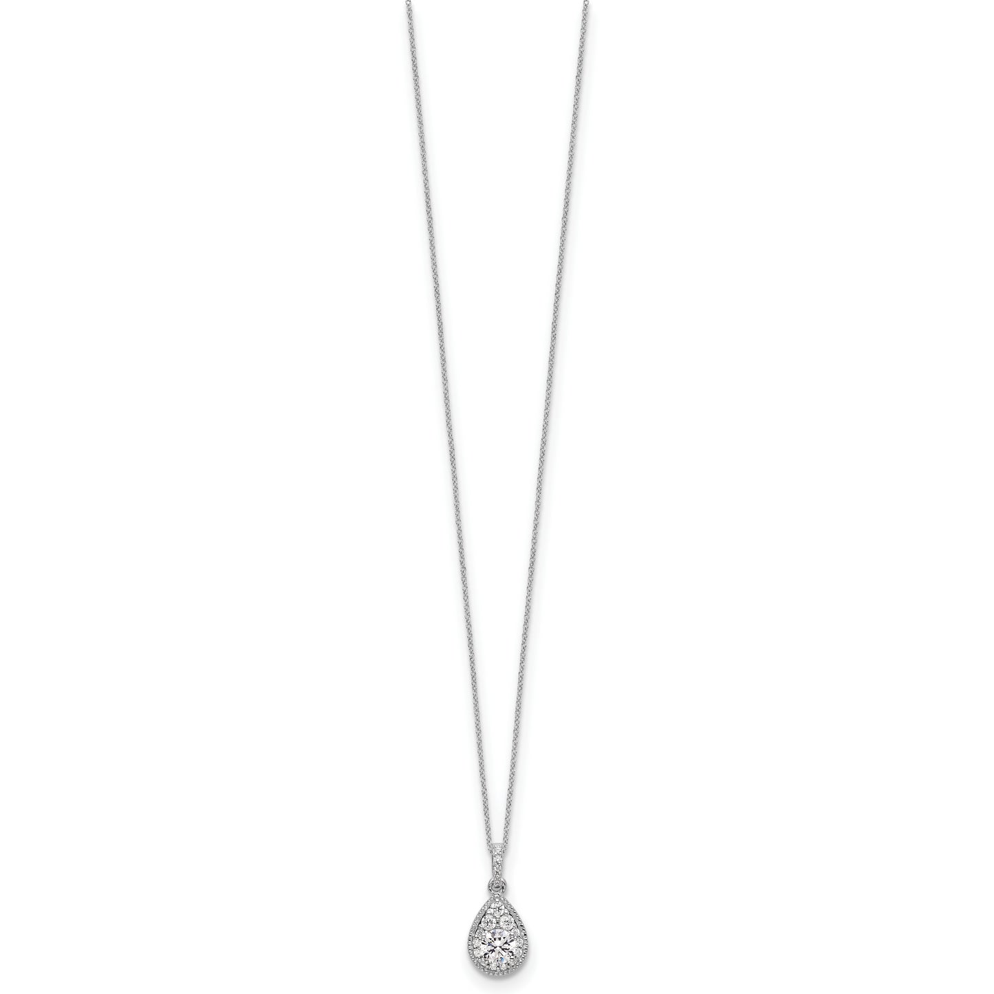 10k White Gold 1/2 Ct. Lab Grown Diamond VS/SI+ G+ 18 inch Teardrop Pendant Necklace