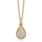 14k Yellow Gold 1/2 Ct. Lab Grown Diamond VS/SI+ G+ 18 inch Teardrop Pendant Necklace