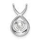 14k White Gold 1/5 Ct. Lab Grown Diamond VS/SI+ G+ Teardrop Chain Slide Pendant