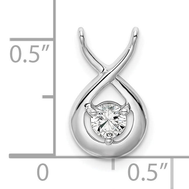 14k White Gold 1/5 Ct. Lab Grown Diamond VS/SI+ G+ Teardrop Chain Slide Pendant