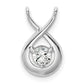 14k White Gold 1/5 Ct. Lab Grown Diamond VS/SI+ G+ Teardrop Chain Slide Pendant