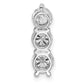 14k White Gold 1 Ct. Lab Grown Diamond VS/SI+ G+ Three Stone Chain Slide Pendant