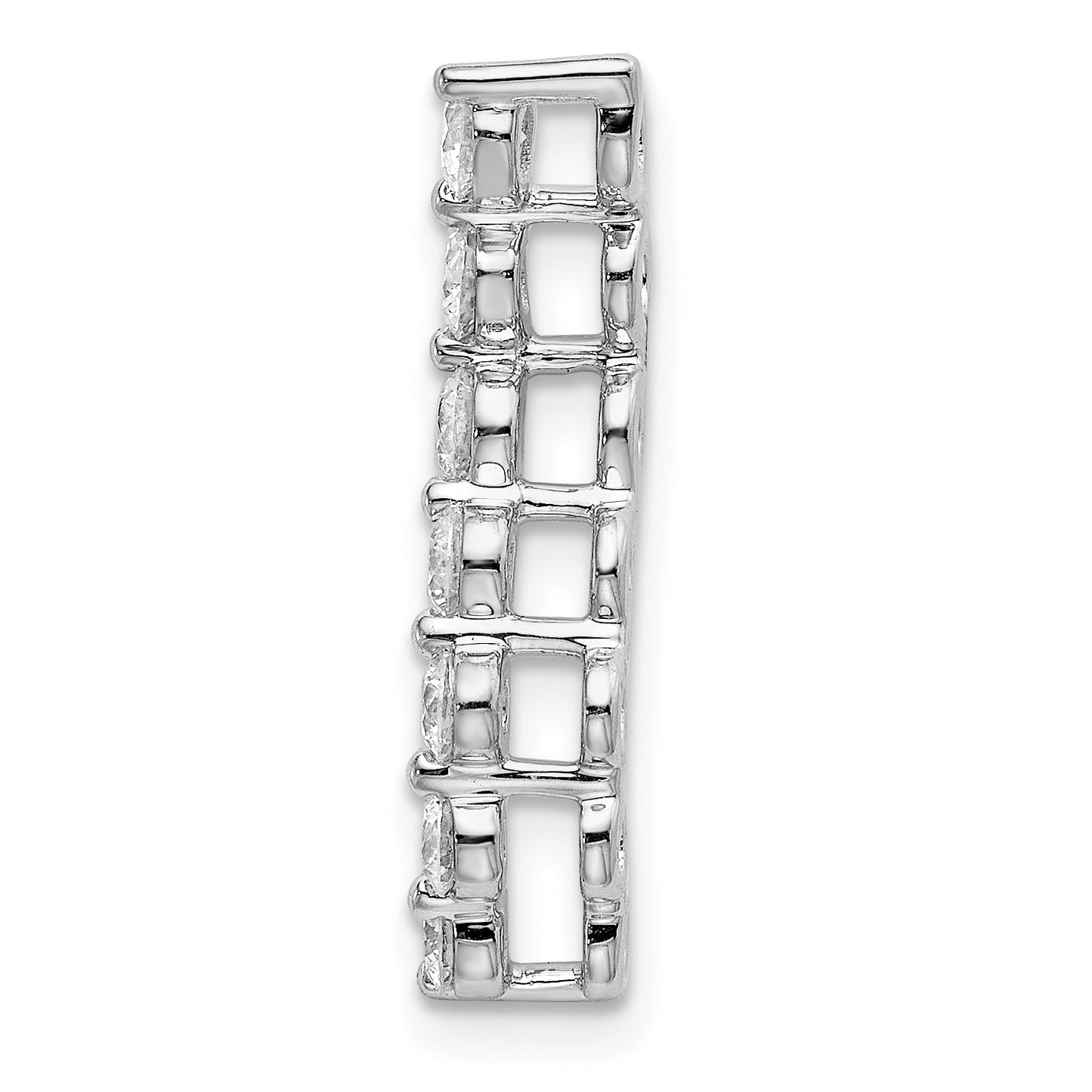 14k White Gold 1/2 Ct. Lab Grown Diamond VS/SI+ G+ Seven Stone Curved Bar Chain Slide Pendant